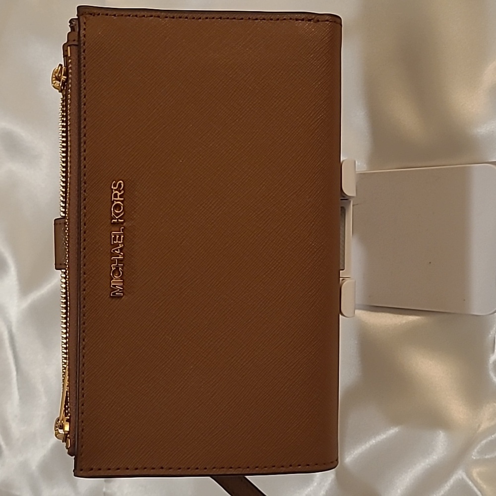 Michael Kors Brown Wristlet Clutch